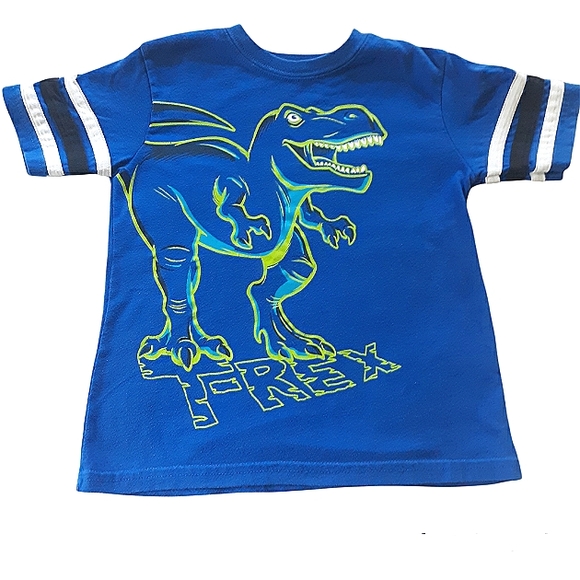 Garanimal short Sleeve Boys T-Rex Dinosaur T-Shirt size 5 blue - Picture 1 of 2